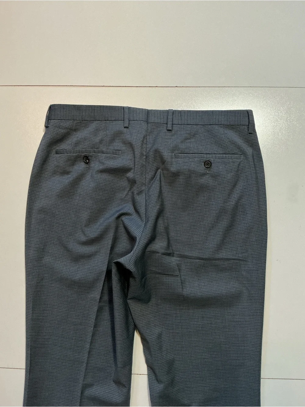 Hugo Boss Sharp Sharp1 100% Virgin Wool Grid Check Men's Dress Trouser Pants